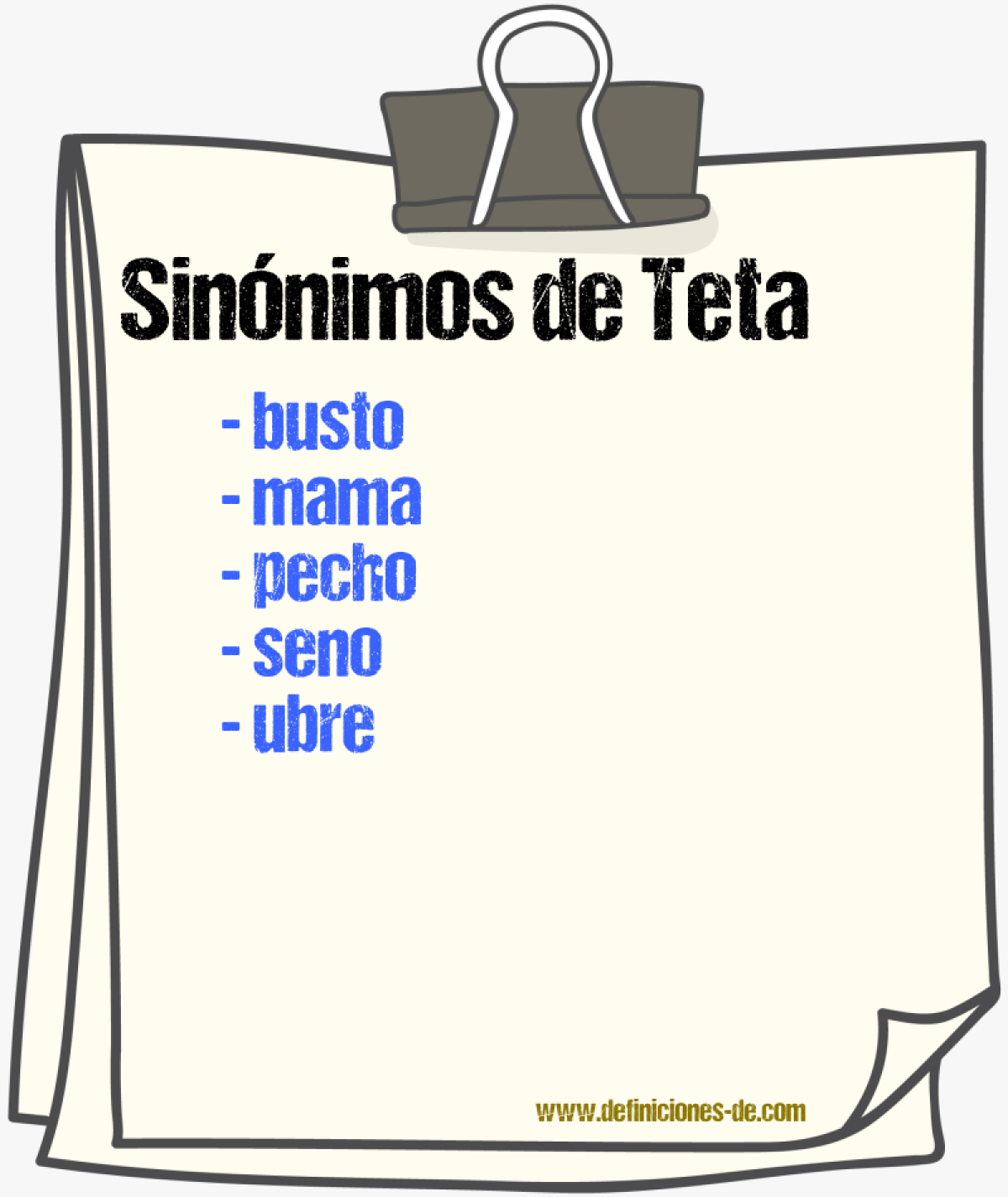 Sinnimos de teta