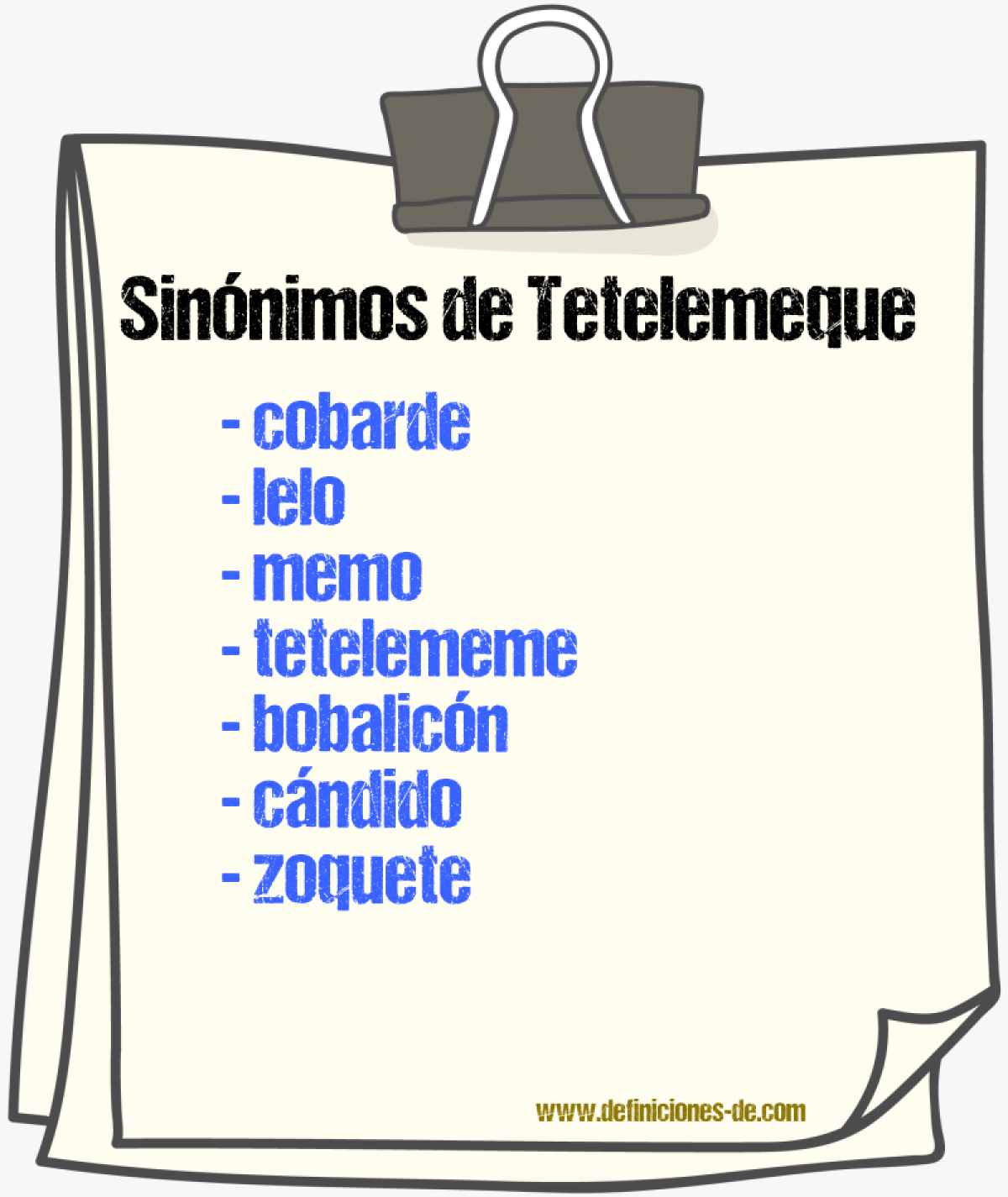 Sinnimos de tetelemeque