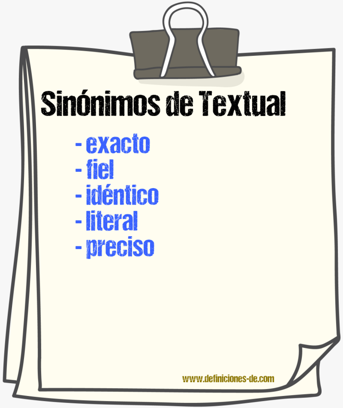 Sinnimos de textual