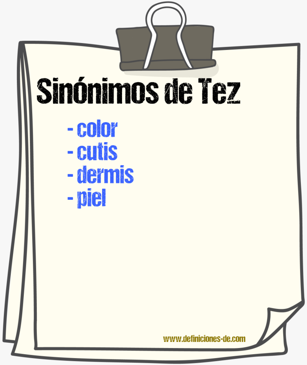 Sinnimos de tez