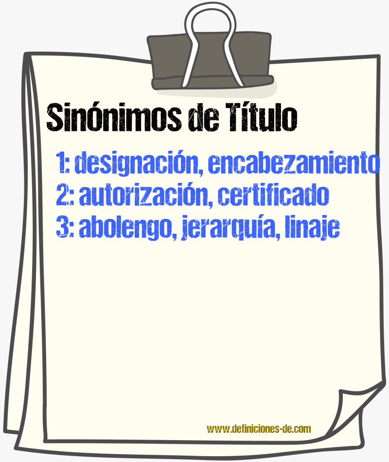 Sinnimos de ttulo