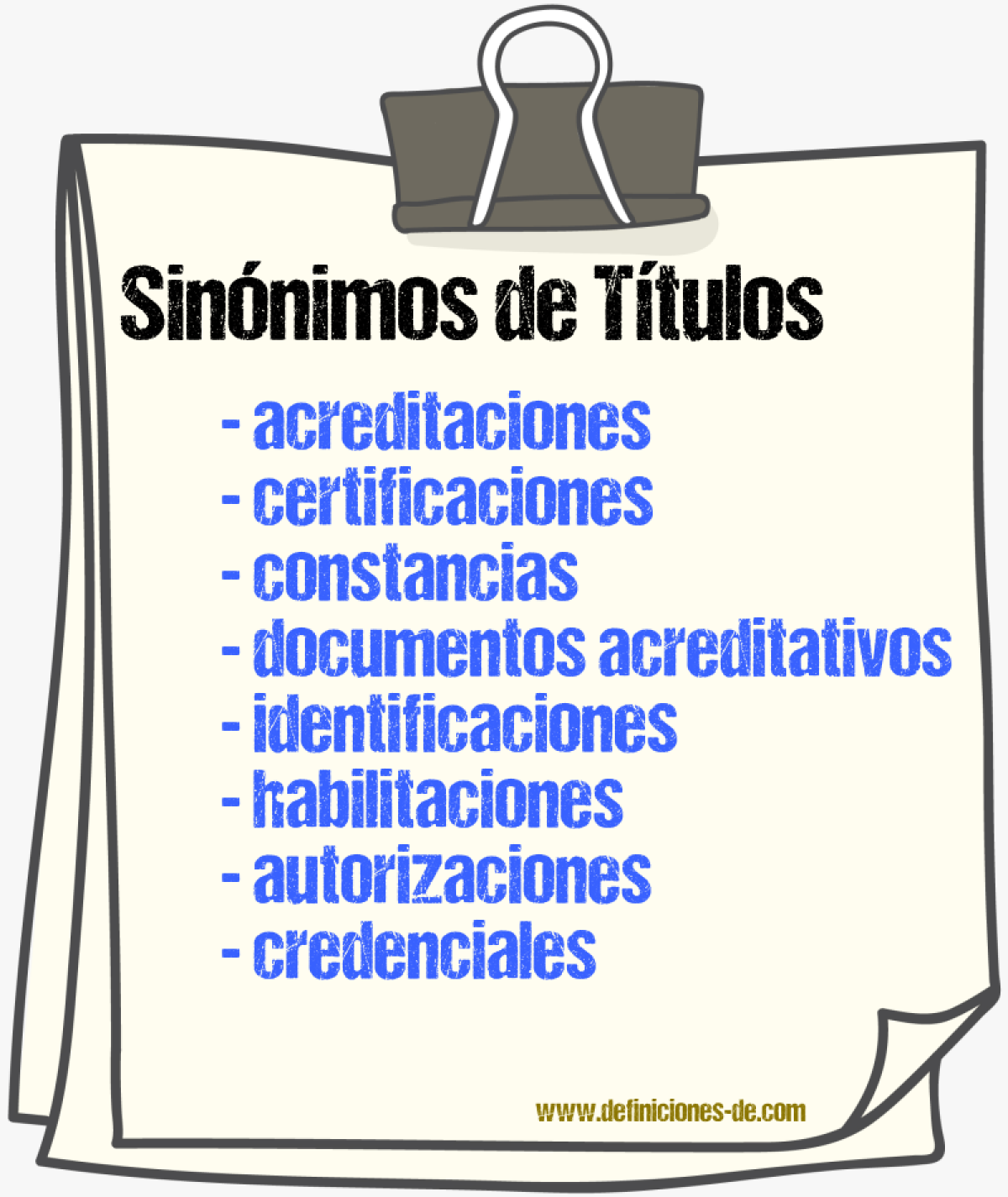 Sinónimos de títulos