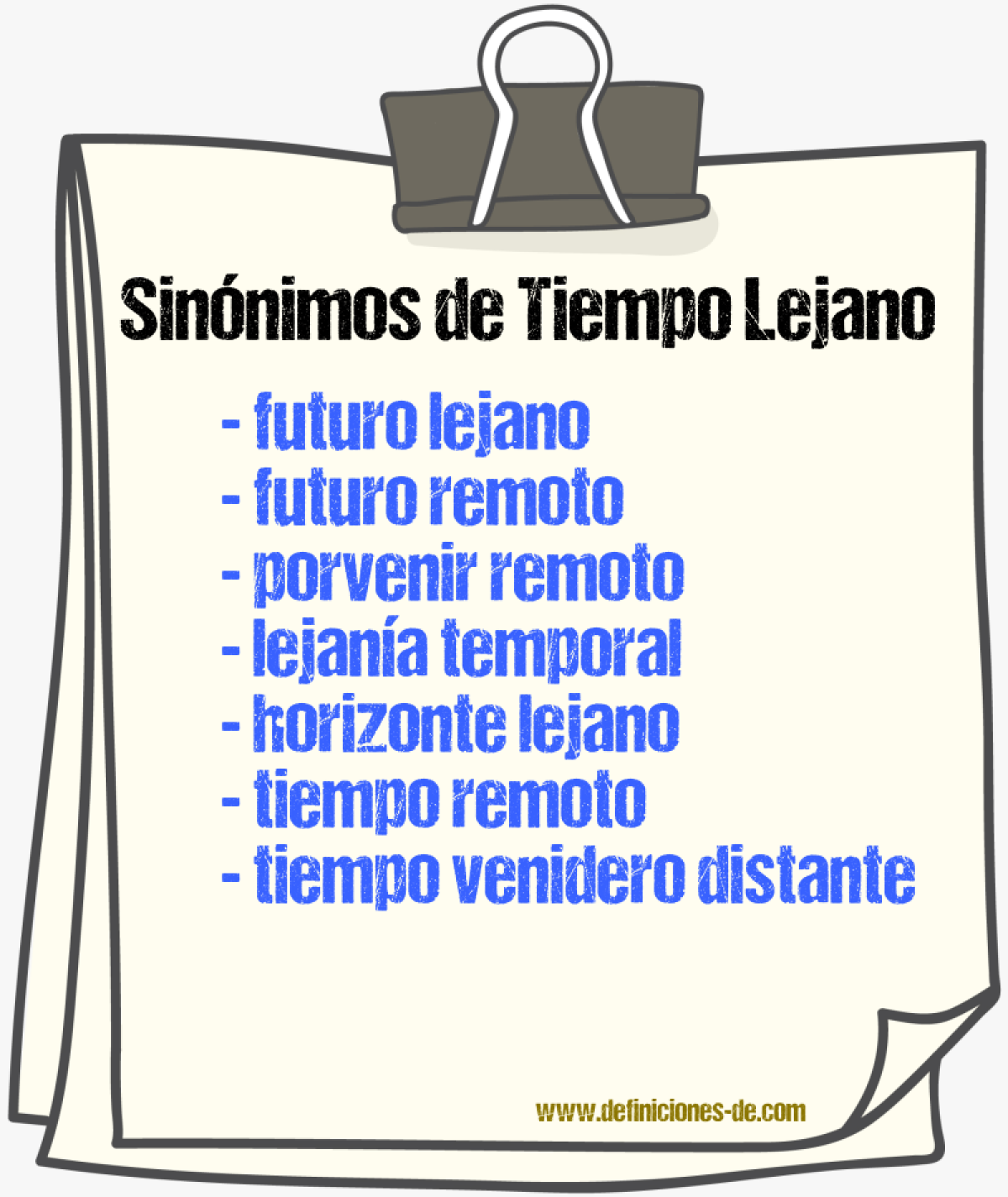 Sinónimos de tiempo lejano