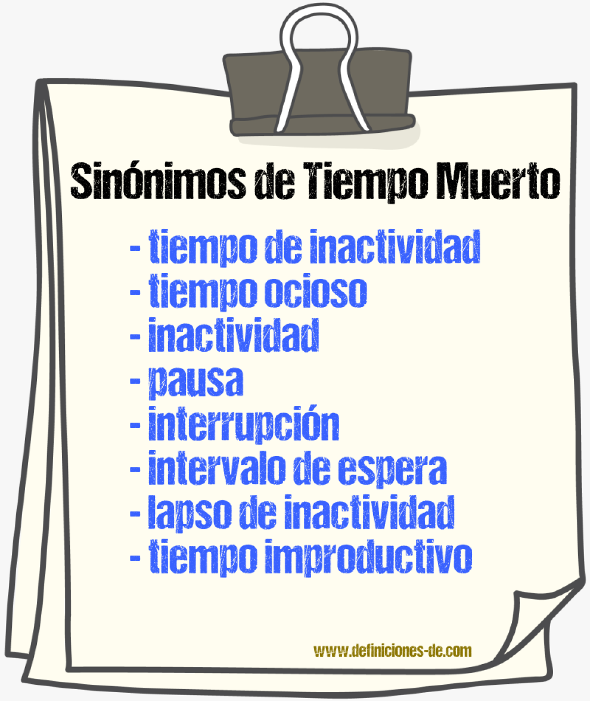 Sinónimos de tiempo muerto