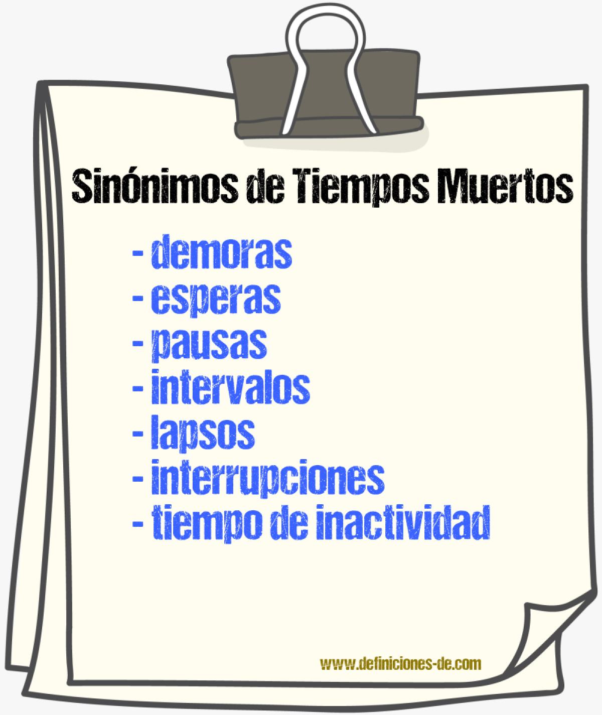 Sinónimos de tiempos muertos