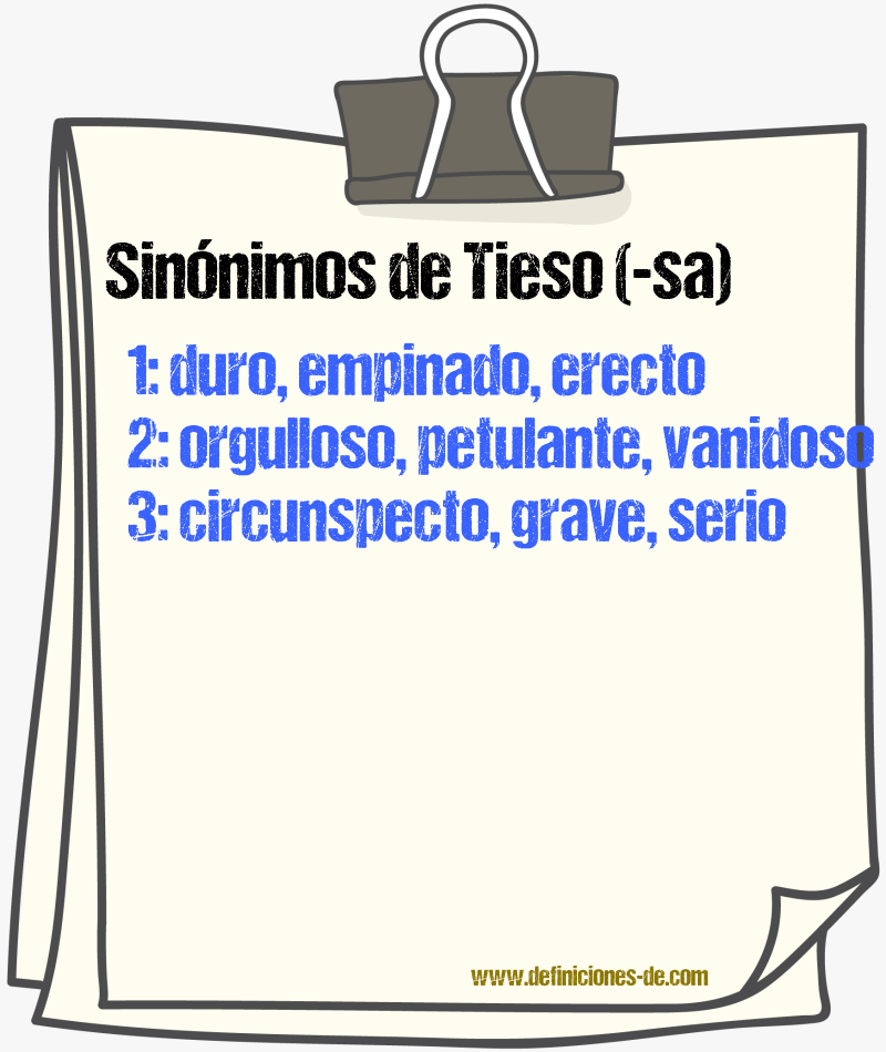 Sinnimos de tieso