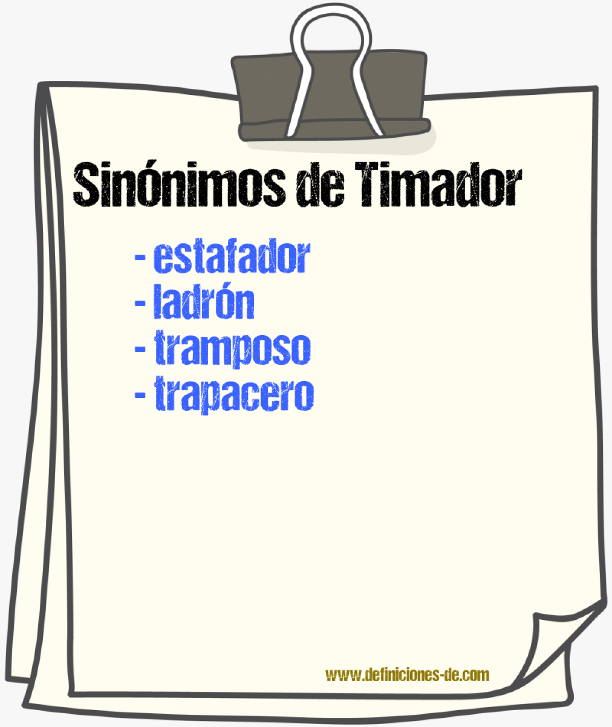 Sinnimos de timador