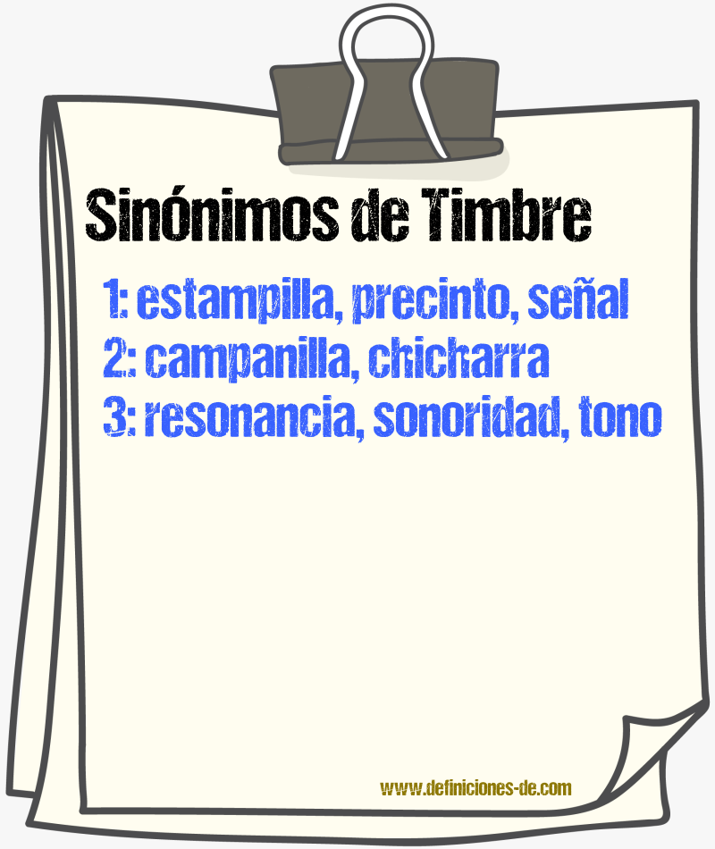 Sinnimos de timbre