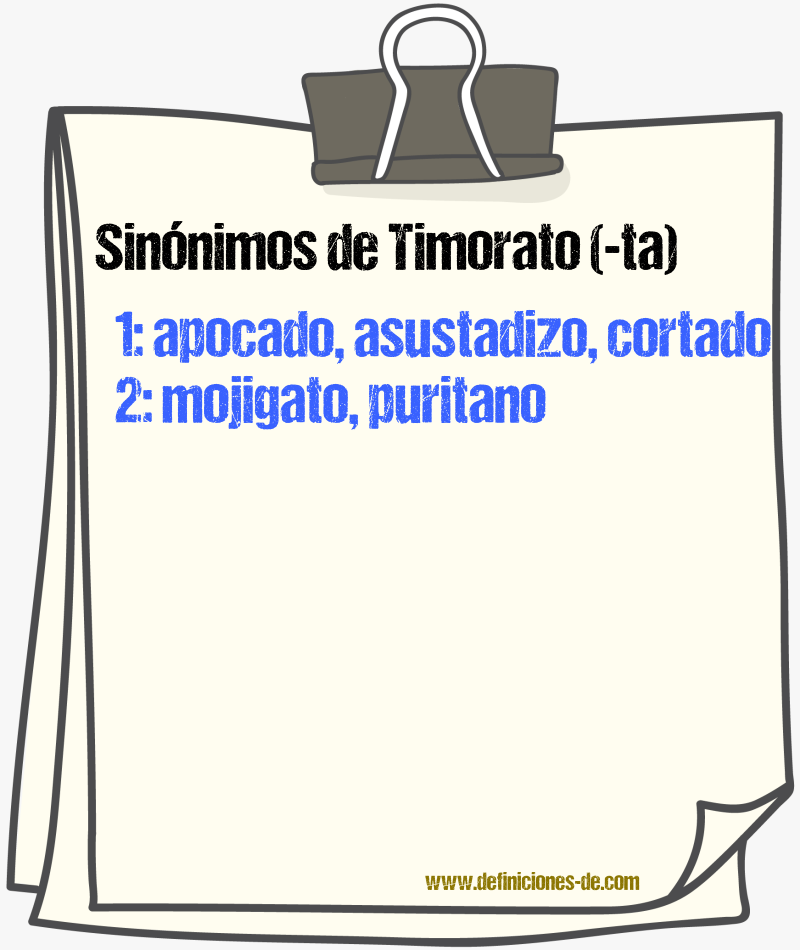 Sinnimos de timorato