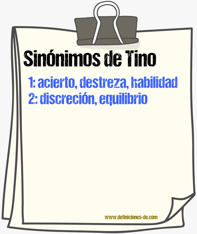 Sinnimos de tino