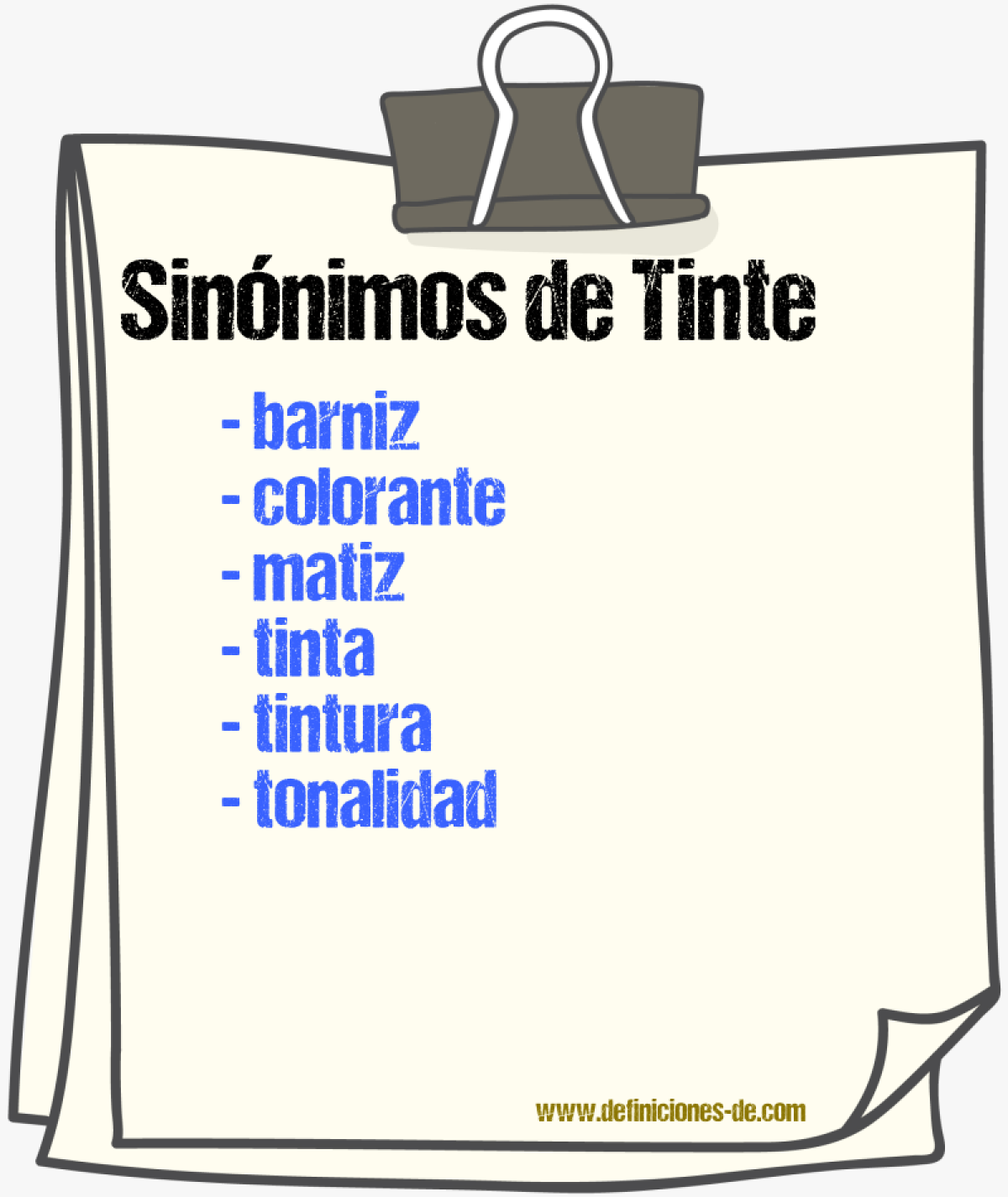 Sinnimos de tinte