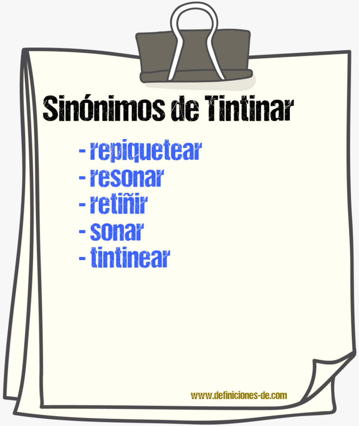 Sinnimos de tintinar