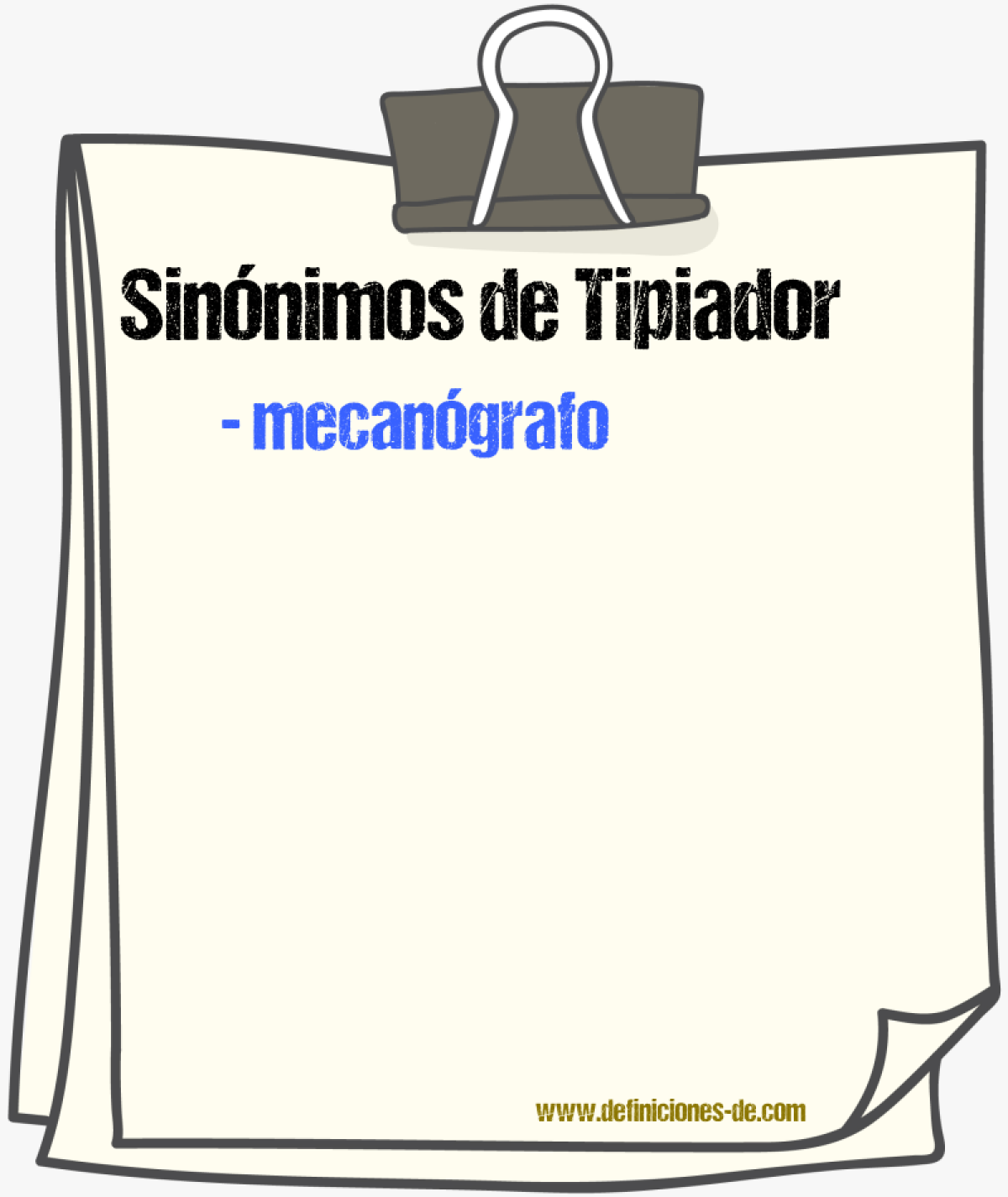 Sinnimos de tipiador