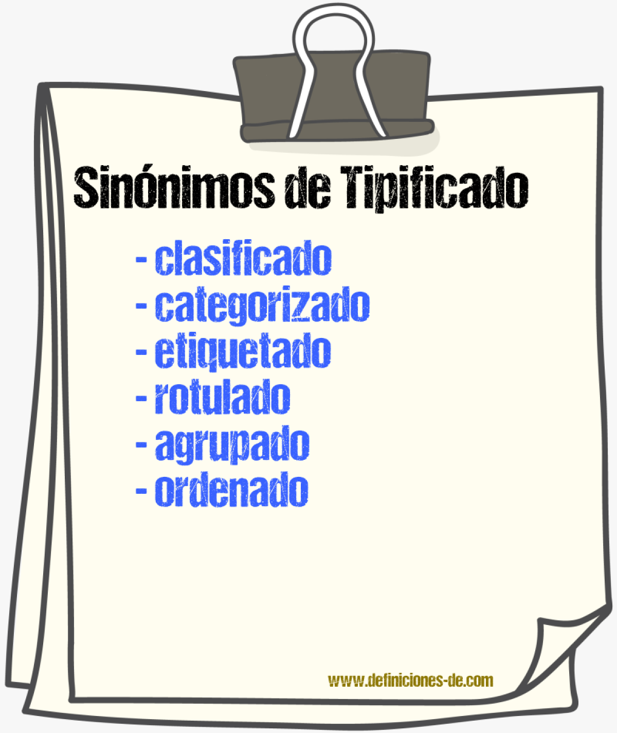 Sinónimos de tipificado