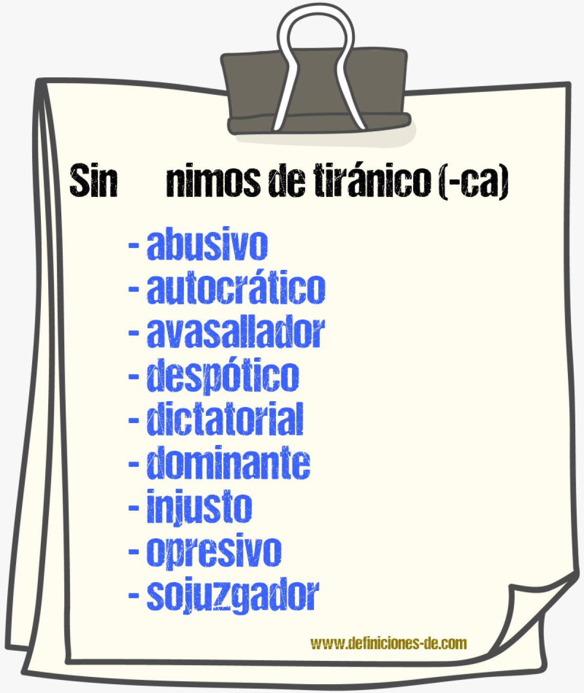 Sinnimos de tirnico