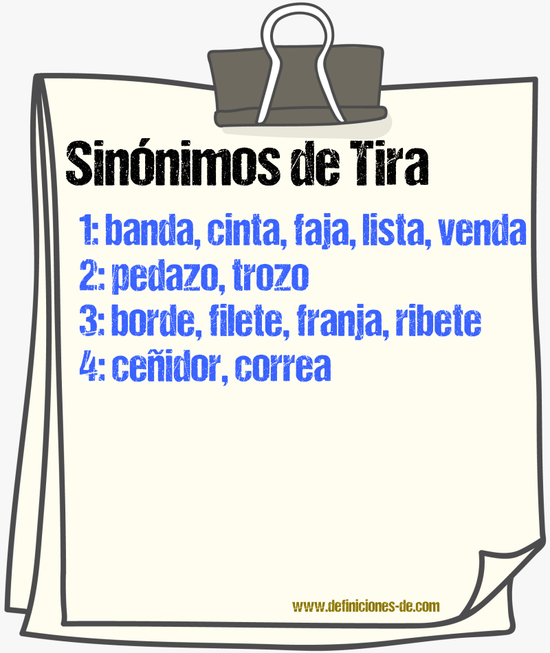 Sinnimos de tira