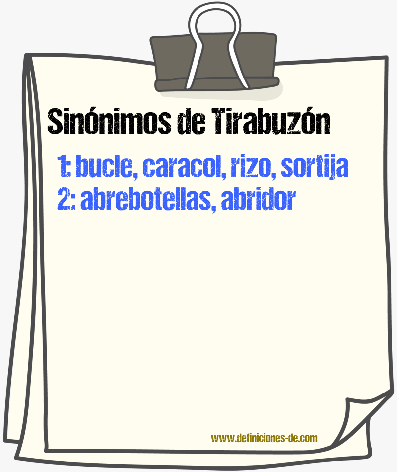 Sinnimos de tirabuzn