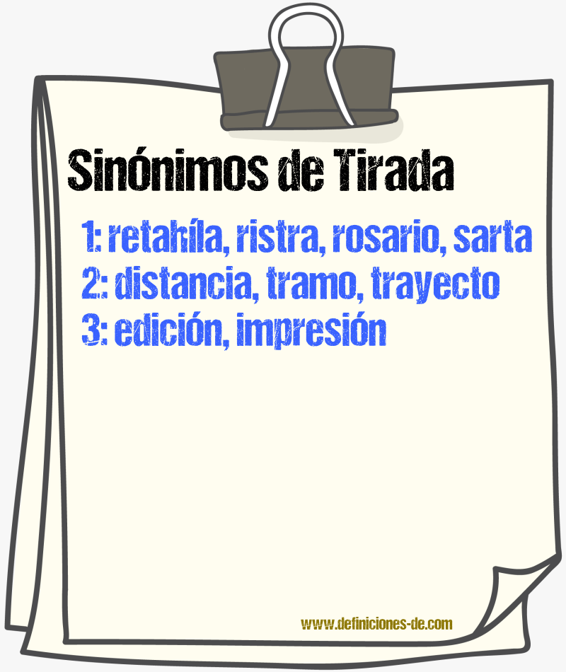 Sinnimos de tirada