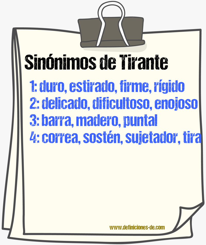 Sinnimos de tirante