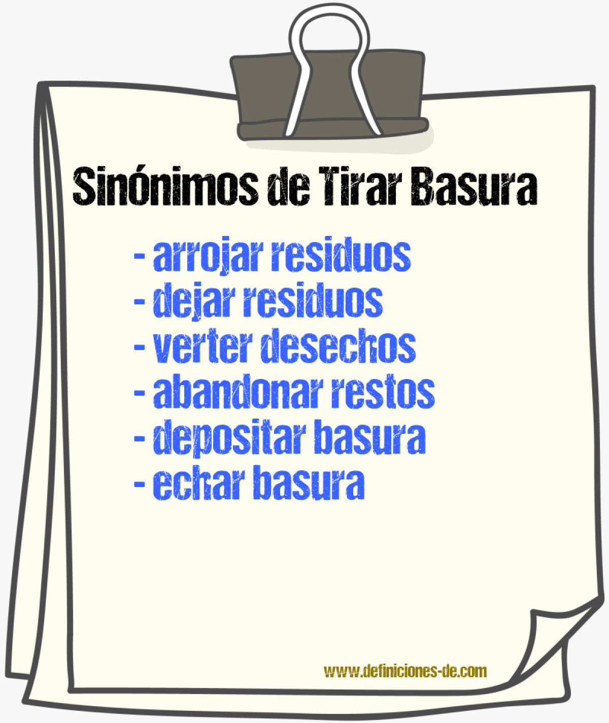 Sinónimos de tirar basura