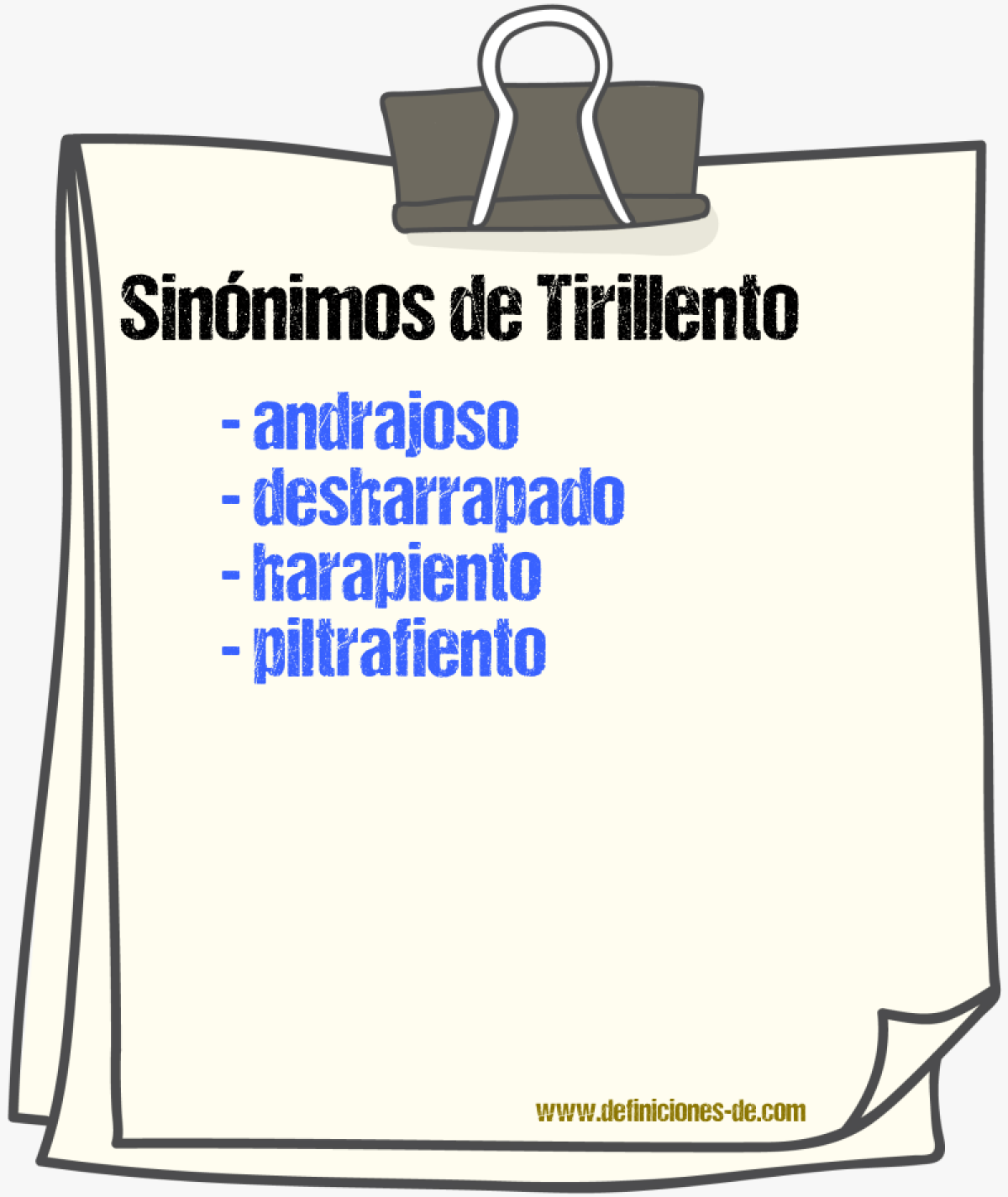 Sinnimos de tirillento