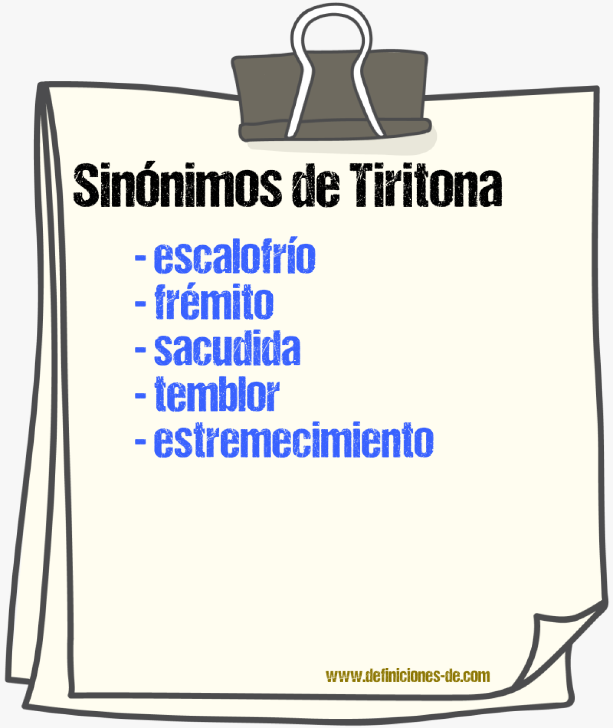 Sinnimos de tiritona