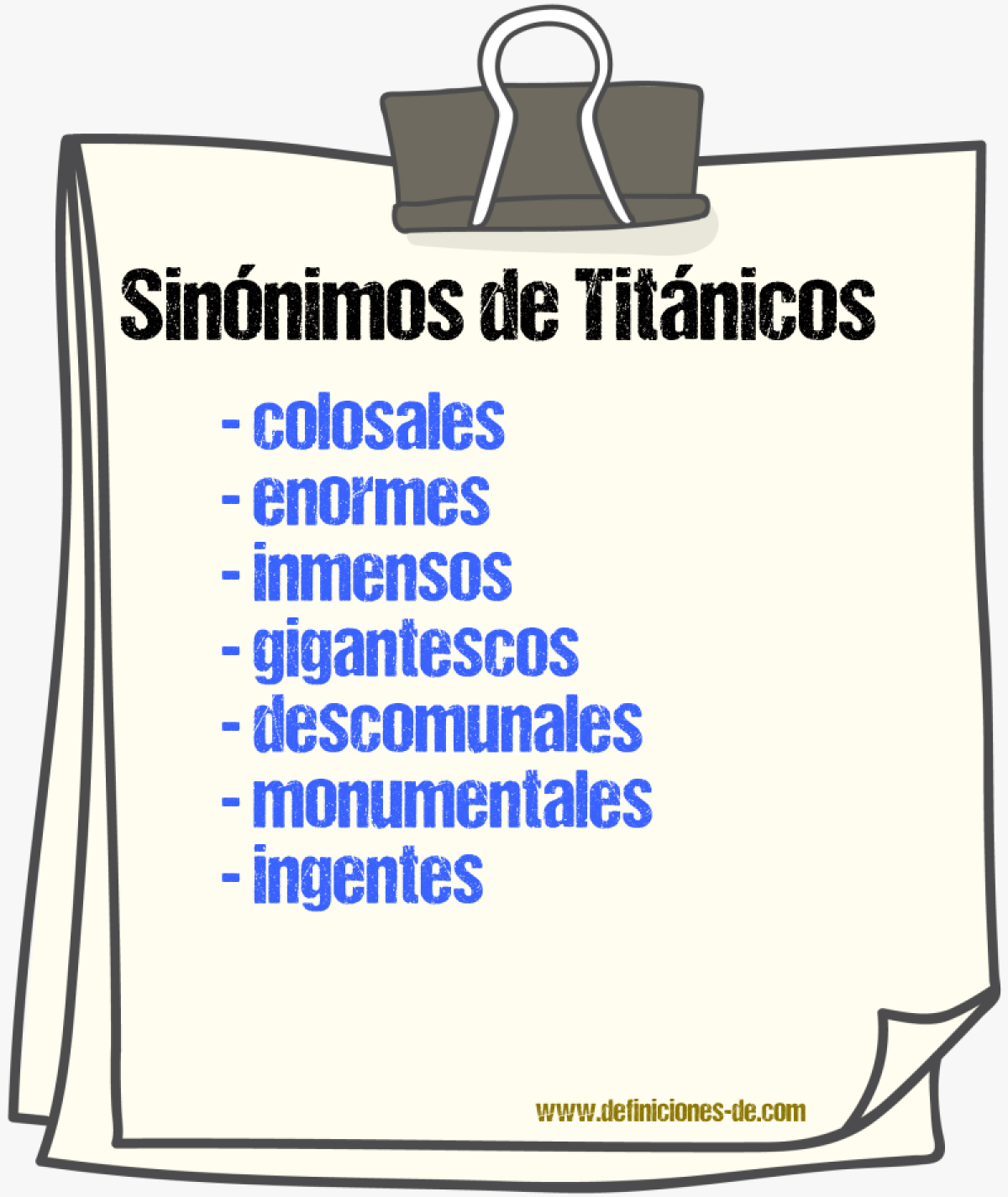 Sinónimos de titánicos