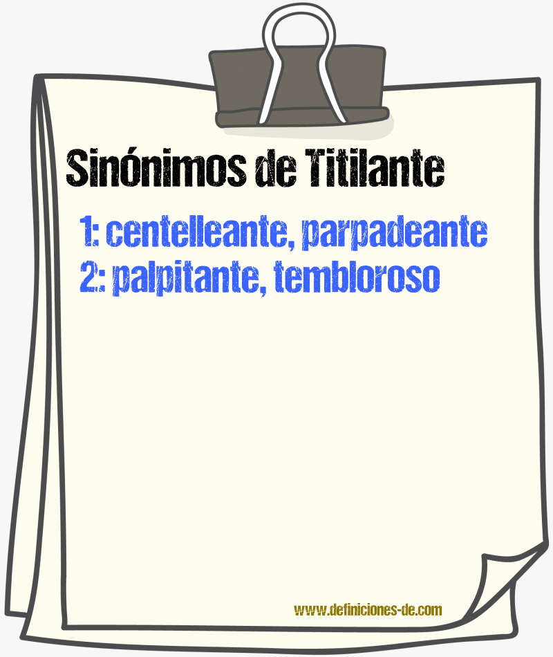 Sinnimos de titilante