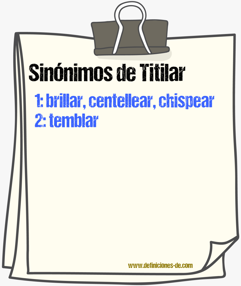 Sinnimos de titilar