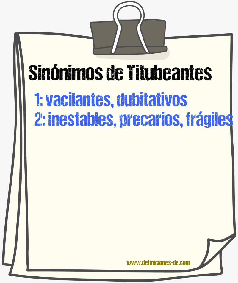 Sinónimos de titubeantes