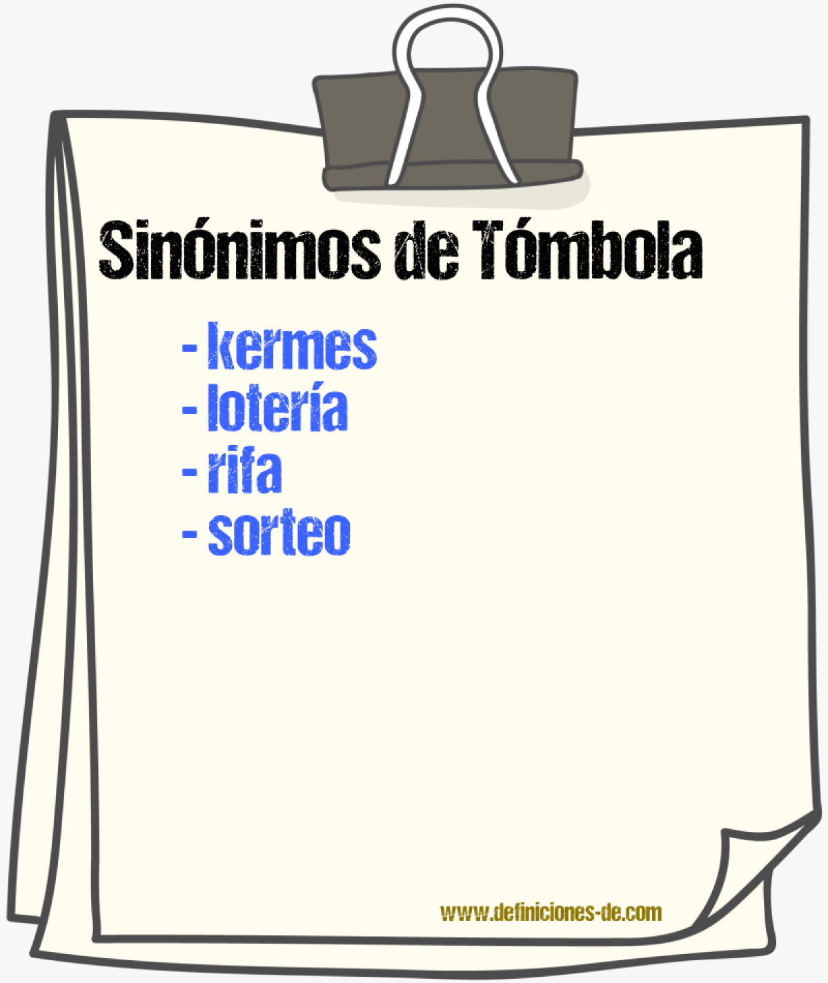 ¿Cuál es el sinonimo de tómbola