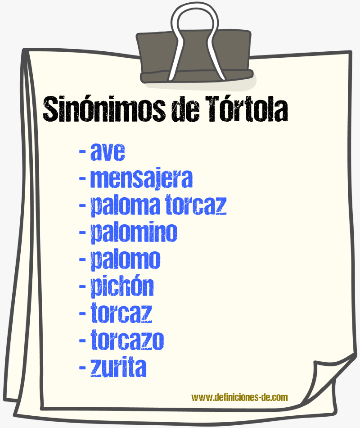 Sinnimos de trtola