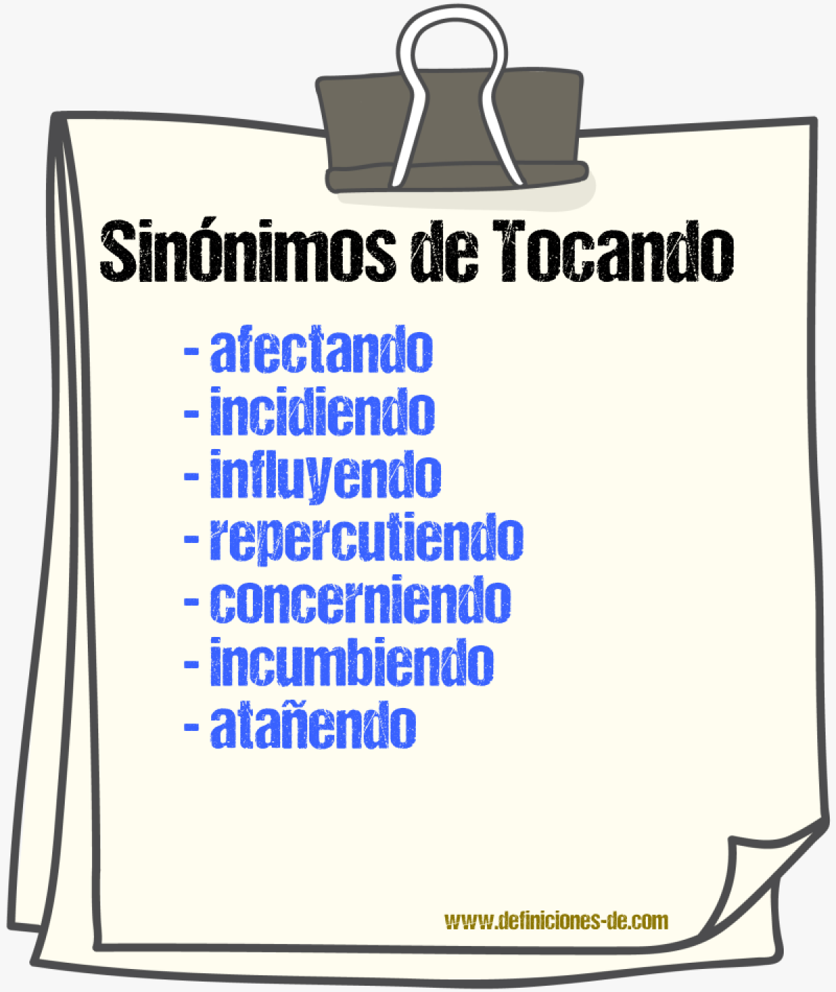 Sinónimos de tocando