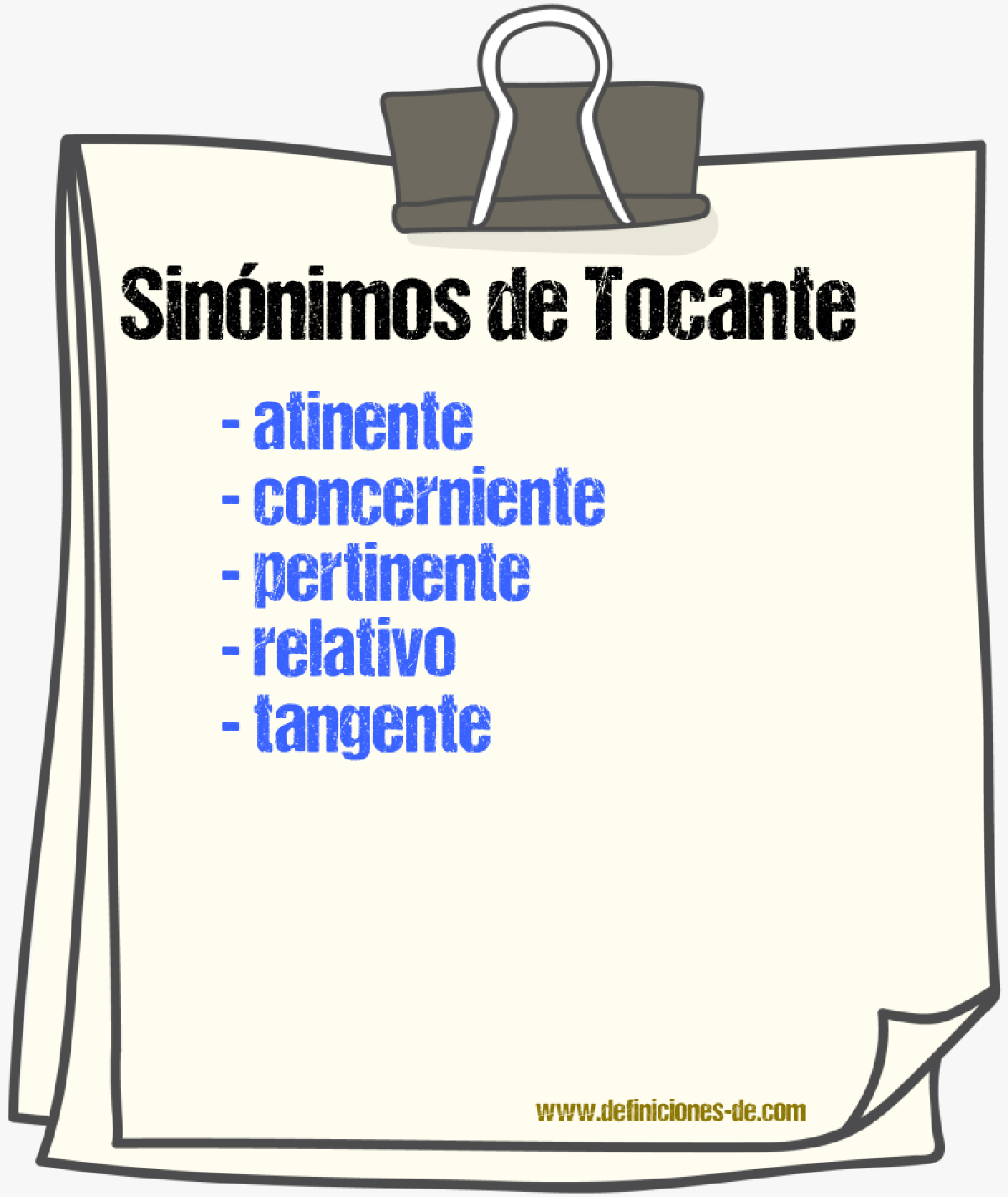 Sinnimos de tocante