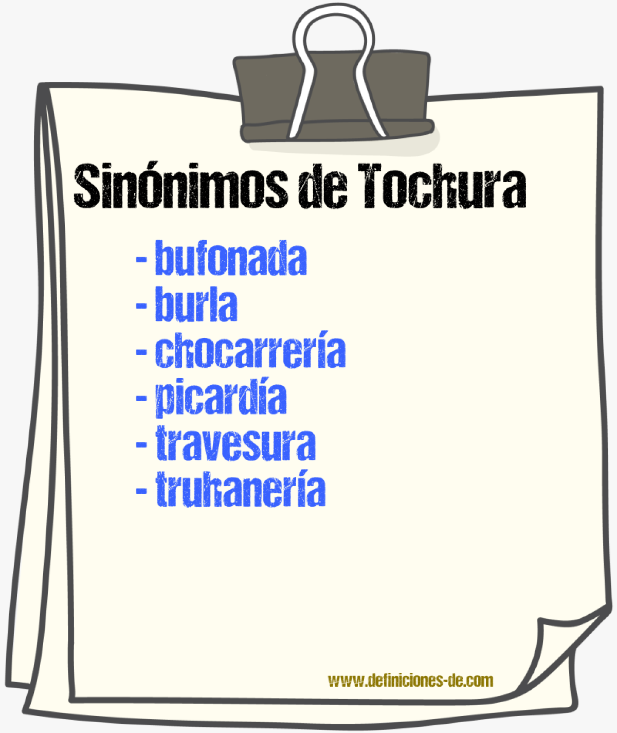 Sinnimos de tochura