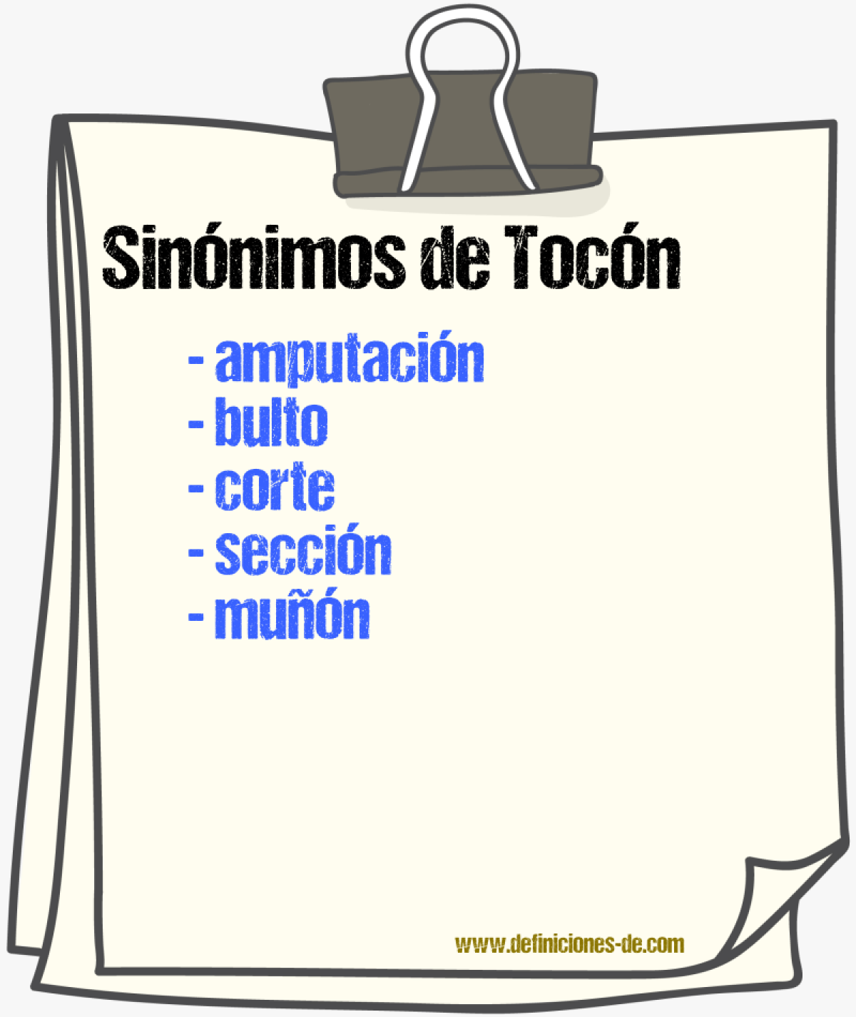 Sinnimos de tocn