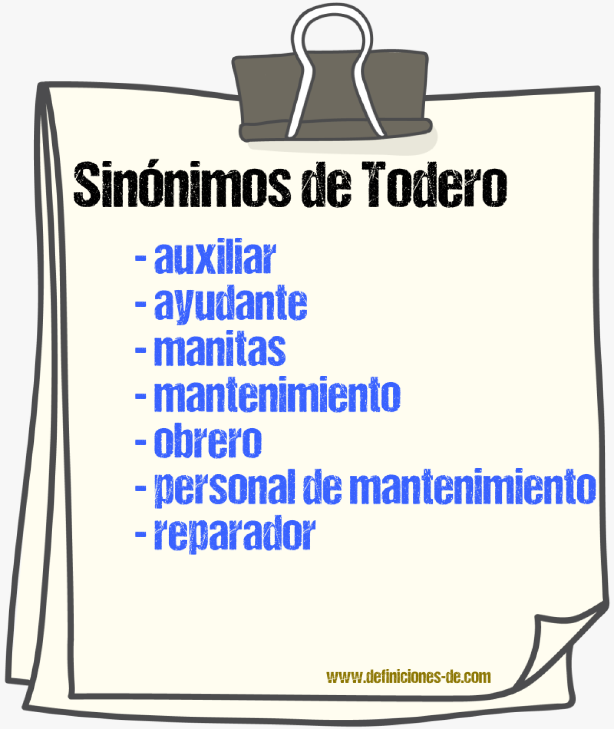 Sinnimos de todero