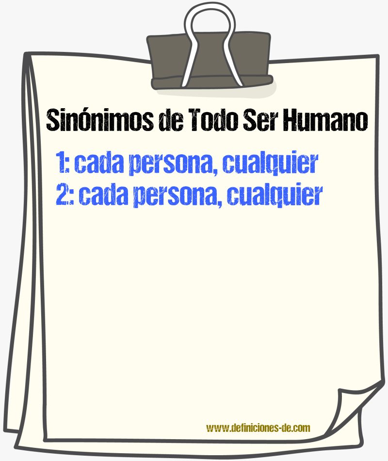 Sinónimos de todo ser humano