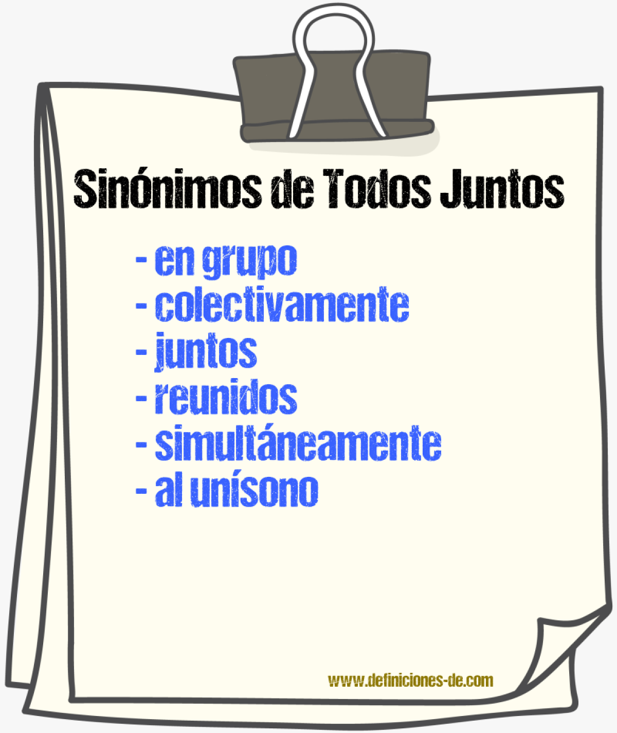 Sinónimos de todos juntos