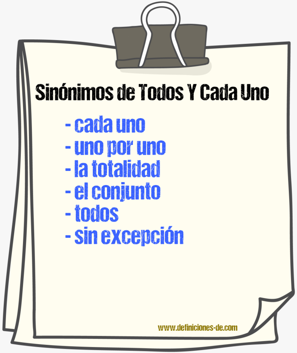 Sinónimos de todos y cada uno