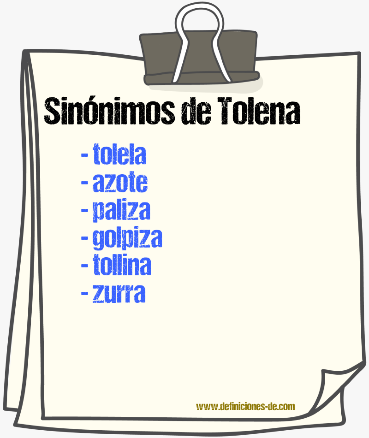 Sinnimos de tolena