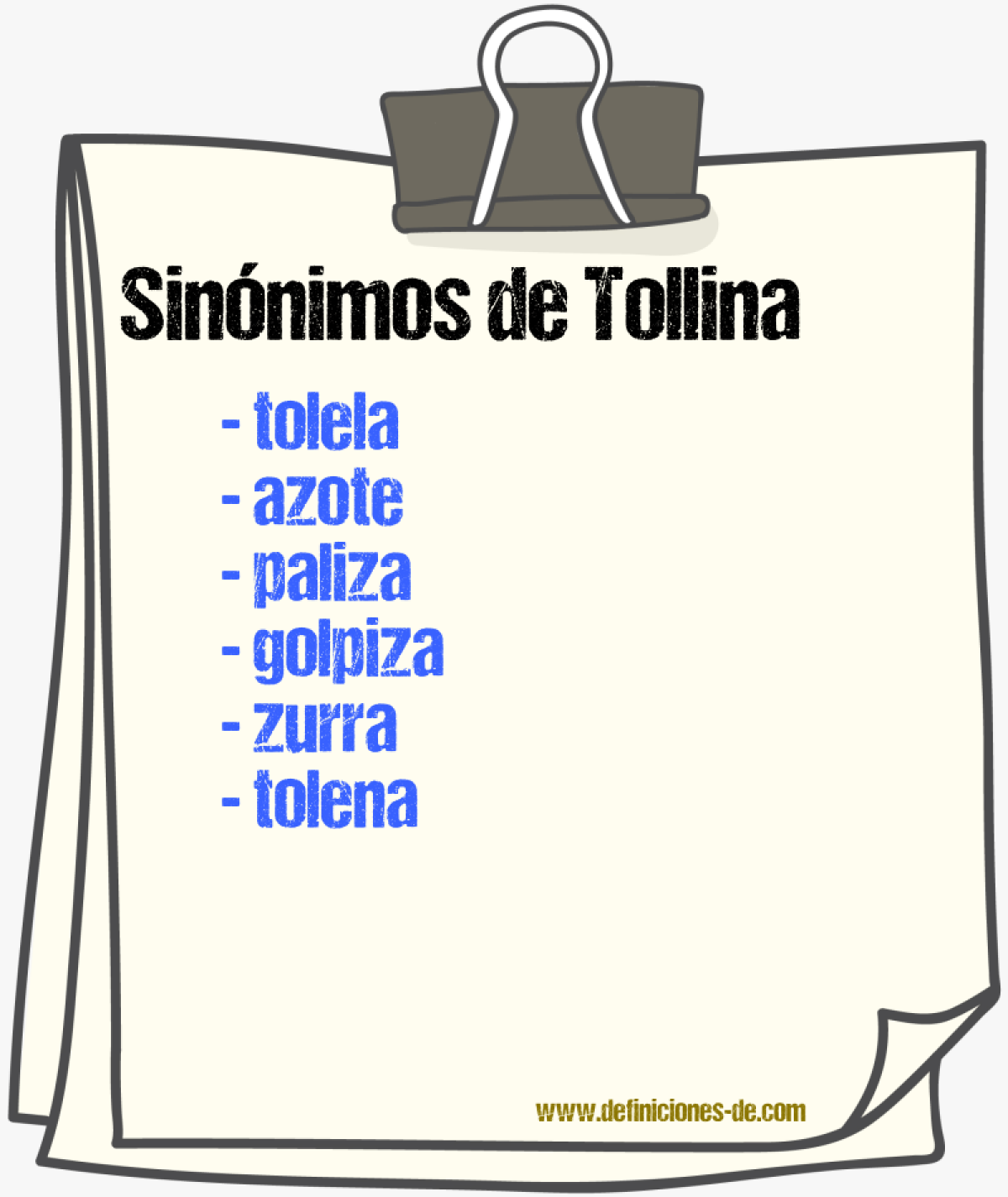 Sinnimos de tollina