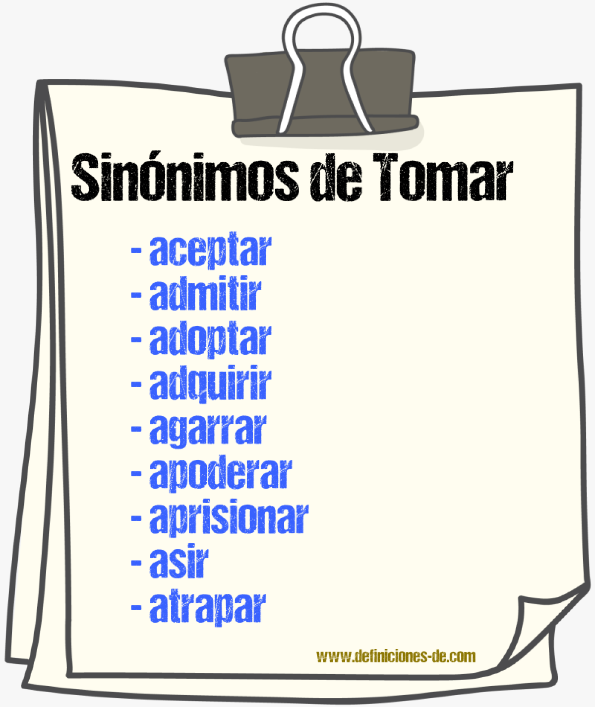 Sinnimos de tomar