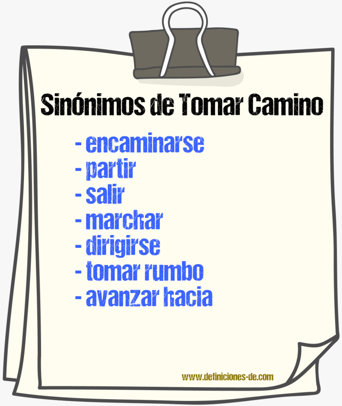 Sinónimos de tomar camino