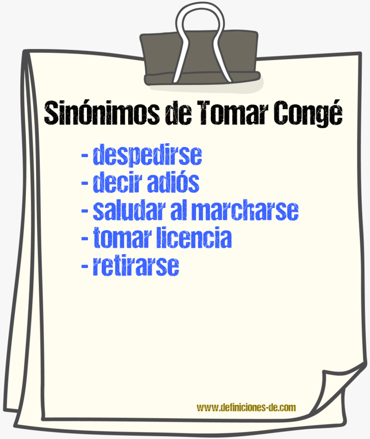 Sinónimos de tomar congé