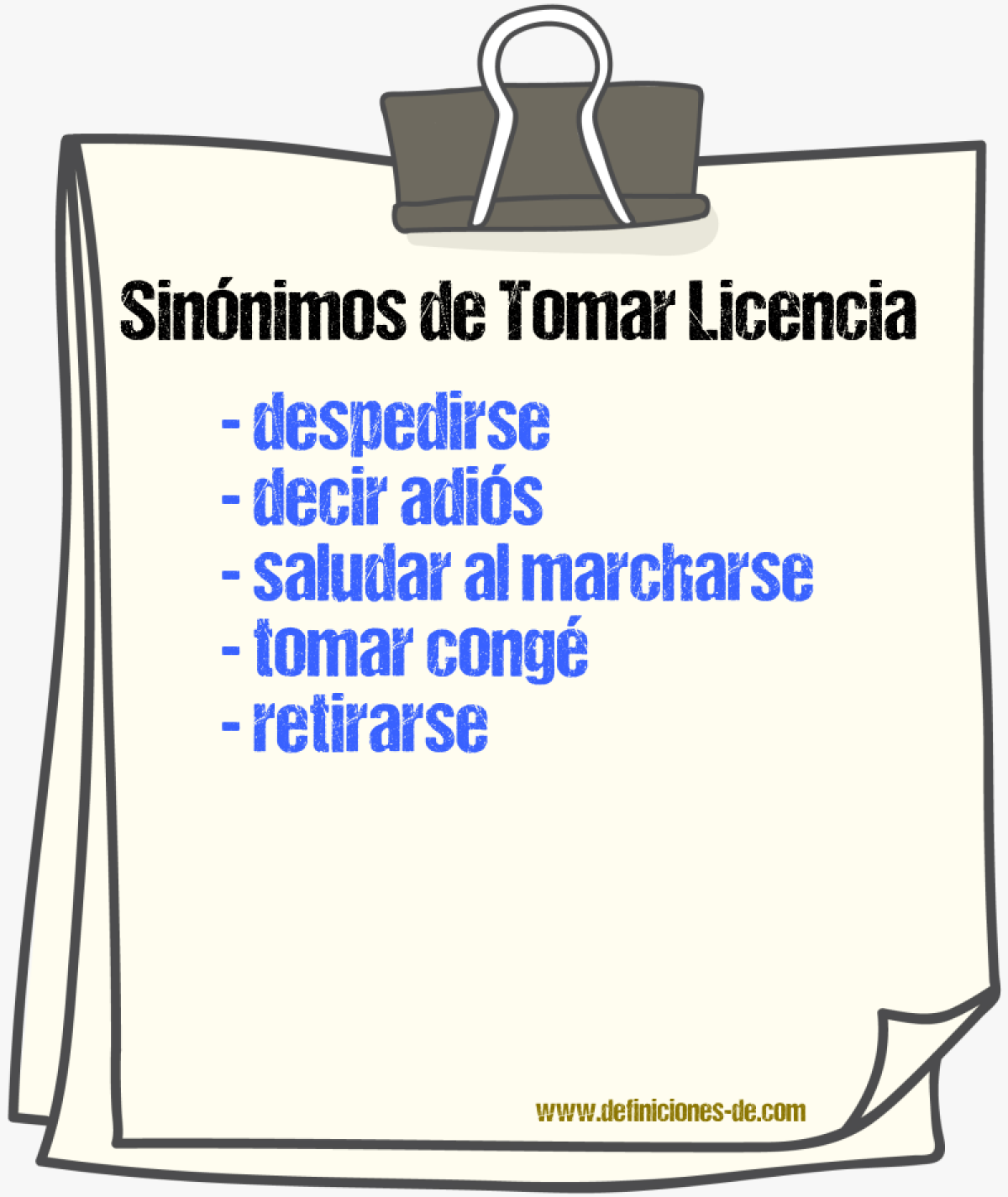 Sinónimos de tomar licencia