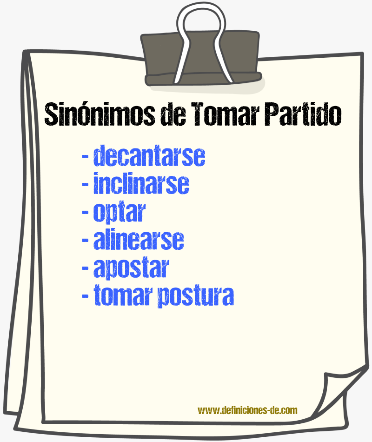 Sinónimos de tomar partido