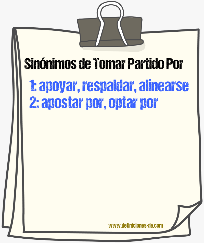 Sinónimos de tomar partido por