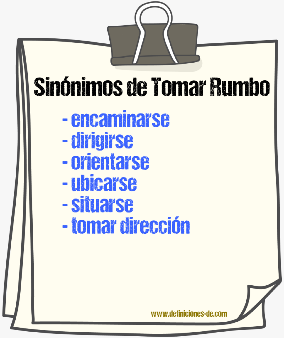 Sinónimos de tomar rumbo
