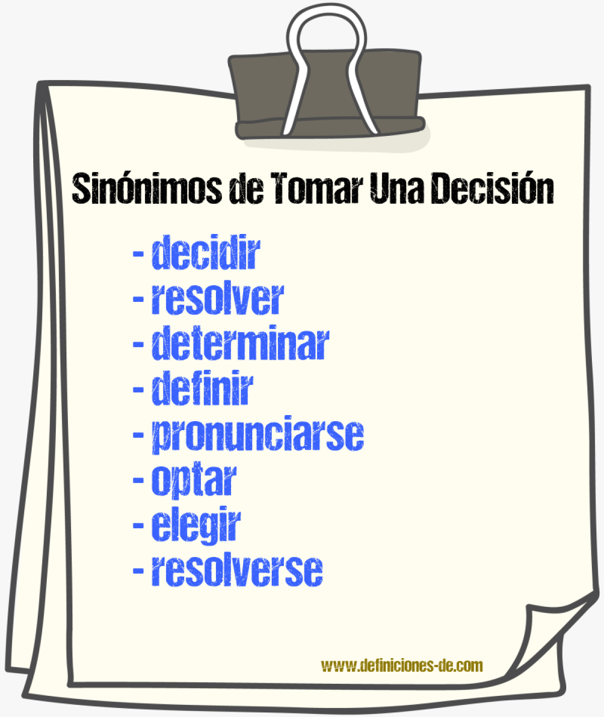 Sinónimos de tomar una decisión